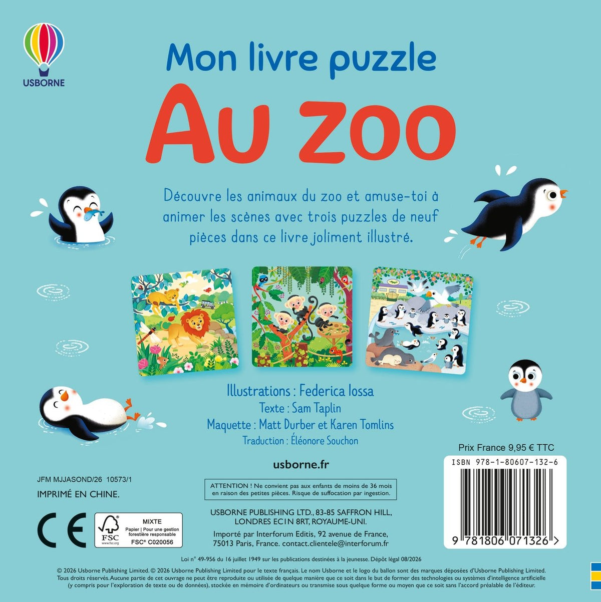 Au Zoo – Mon livre puzzle – Dès 2 ans NATHAN