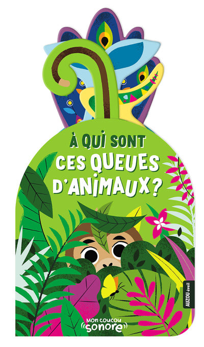Mon coucou sonore – À qui sont ces queues d'animaux ? est un livre sonore interactif qui invite les enfants à jouer à cache-cache avec les animaux. En tirant sur les queues et les oreilles, ils découvrent les animaux cachés tout en écoutant leurs cris. Une lecture ludique idéale pour éveiller les sens.Livre sonore bébé avec animations à tirer et cris d'animaux pour développer la motricité fine, l'éveil auditif et la curiosité des tout-petits.