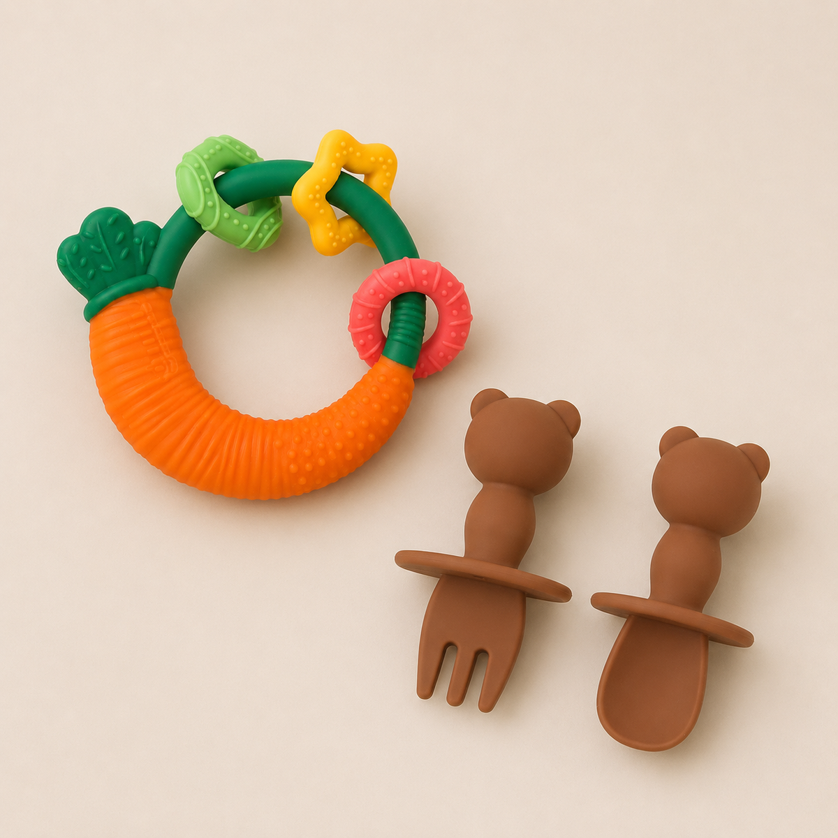 Lot de couverts bébé en silicone – Panda GMLB