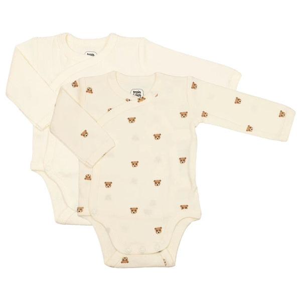 Lot de 2 bodies bébé en coton – Ourson TROIS KILOS SEPT