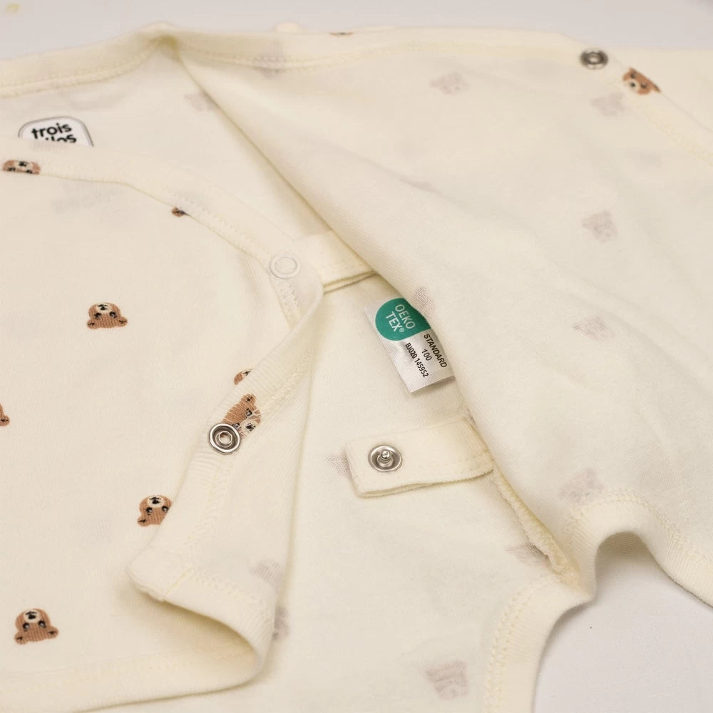Lot de 2 bodies bébé en coton – Ourson TROIS KILOS SEPT