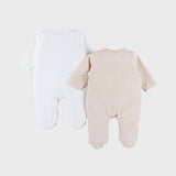 Lot de 2 pyjamas bébé en velours – Zèbres NOUKIES