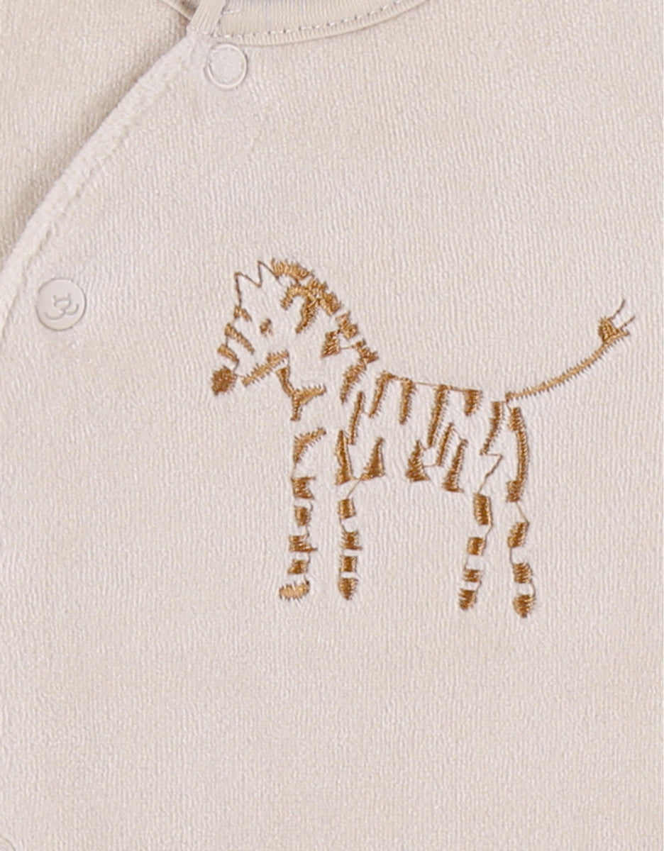 Lot de 2 pyjamas bébé en velours – Zèbres NOUKIES