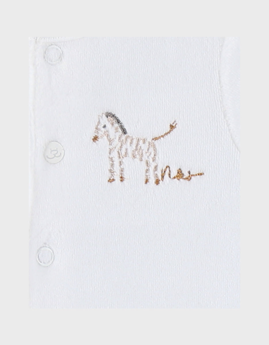 Lot de 2 pyjamas bébé en velours – Zèbres NOUKIES