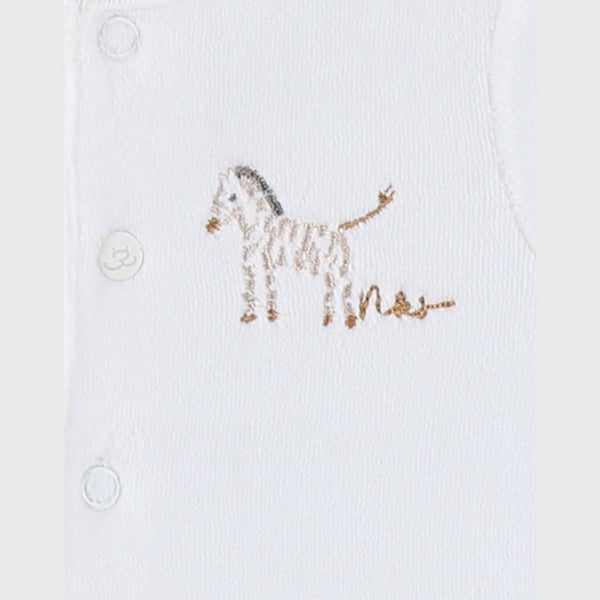 Lot de 2 pyjamas bébé en velours – Zèbres NOUKIES