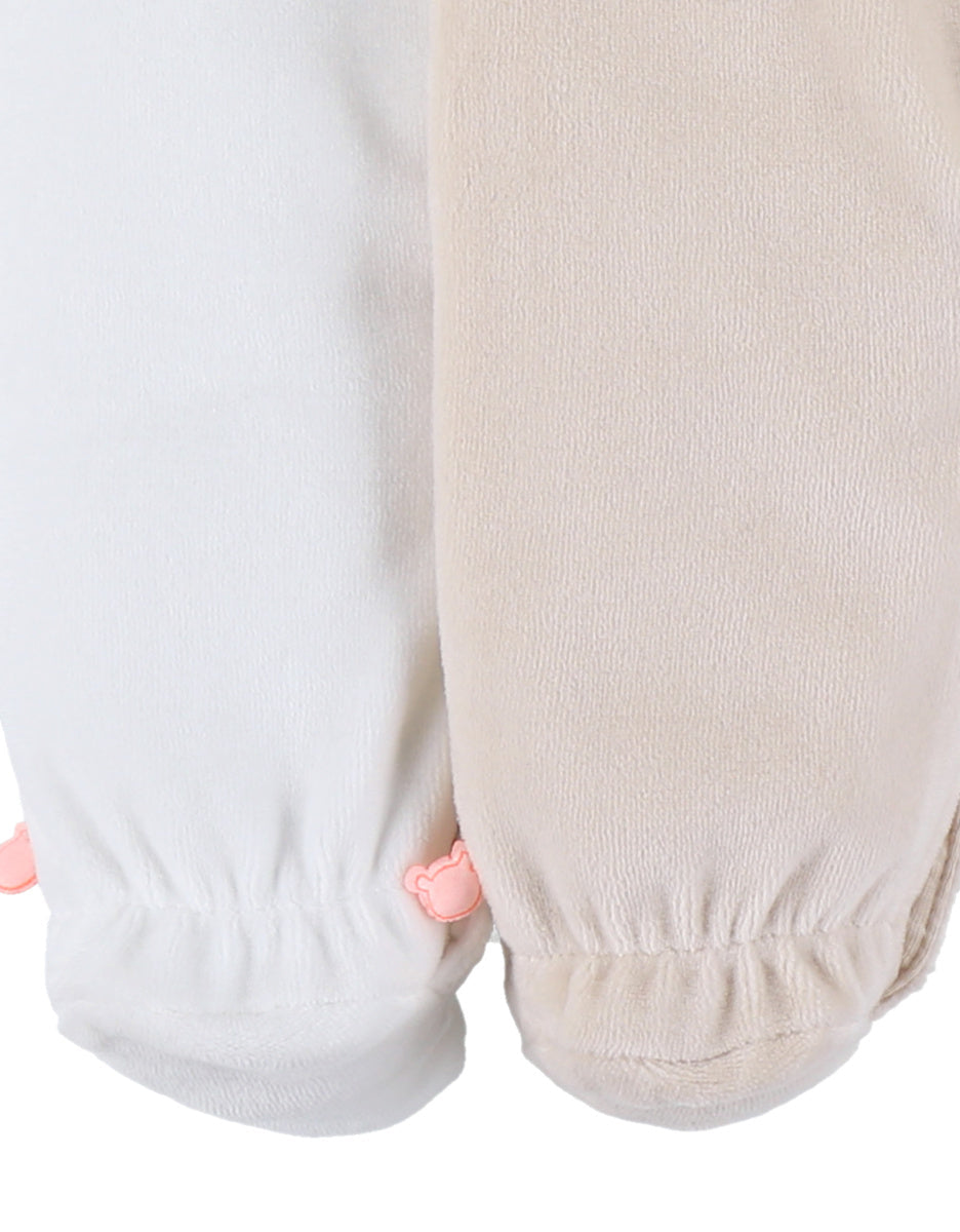 Lot de 2 pyjamas bébé en velours – Zèbres NOUKIES