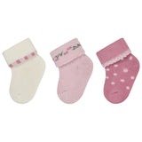 Lot de 3 paires de chaussettes bébé Fleurs – Unies, fleurs & pois – 0/4 mois STERNTALER