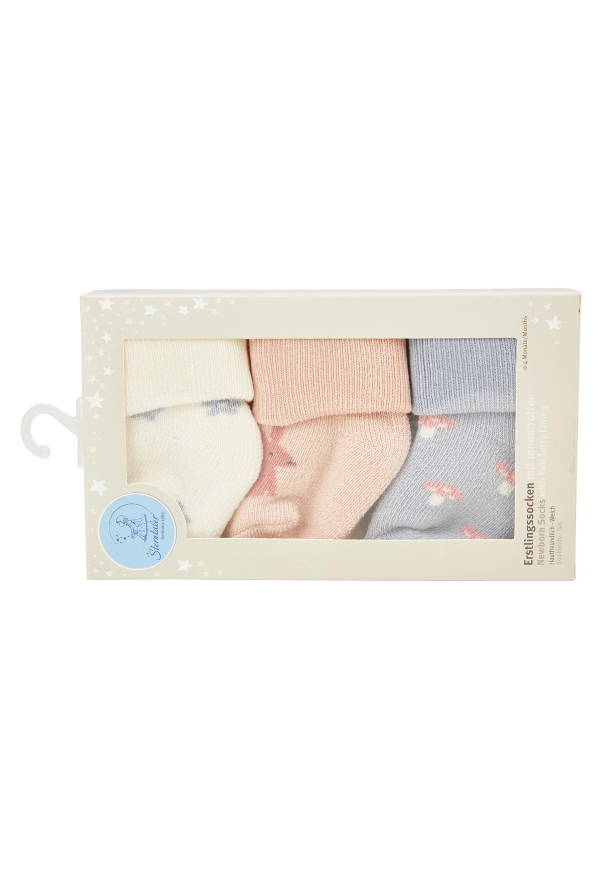 Lot de 3 paires de chaussettes bébé Lapin – Fleurs, lapin & champignon – 0/4 mois STERNTALER