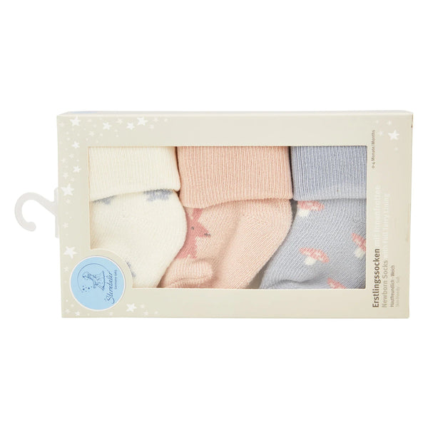 Lot de 3 paires de chaussettes bébé Lapin – Fleurs, lapin & champignon – 0/4 mois STERNTALER