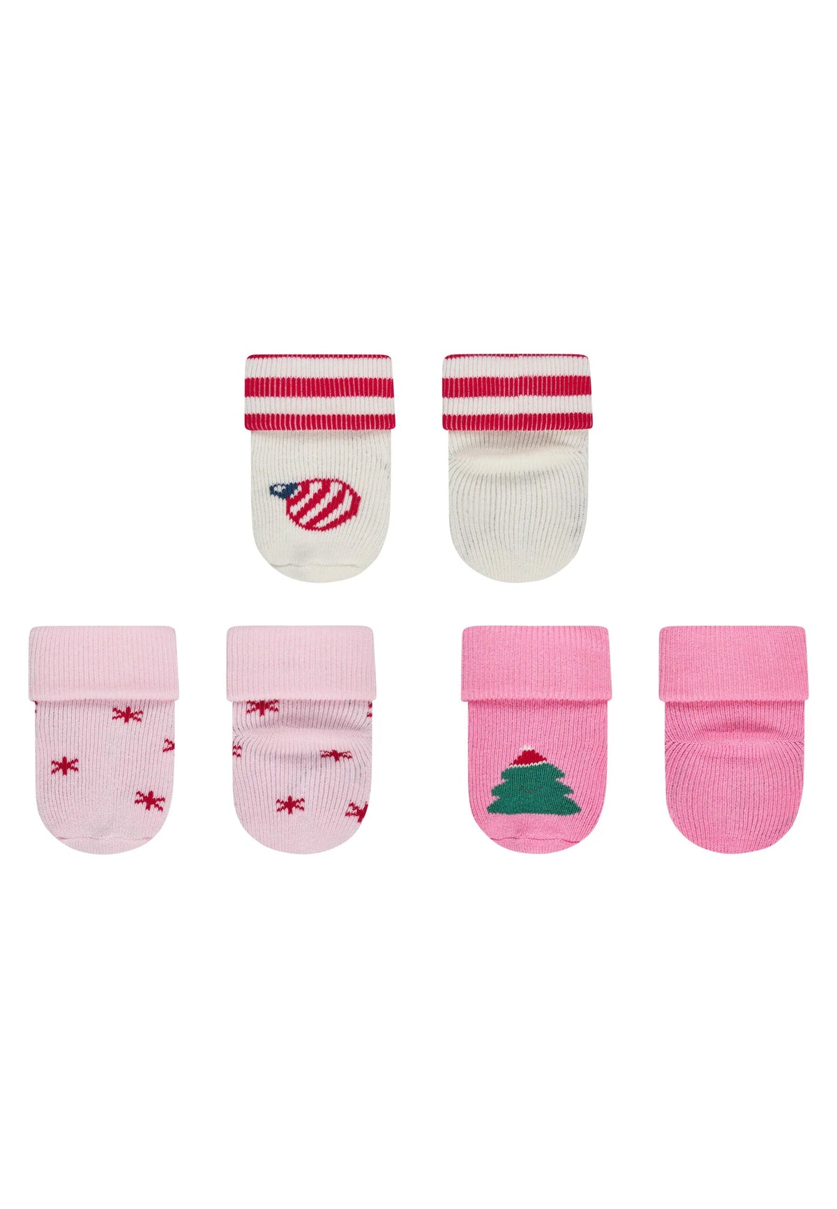 Lot de 3 paires de chaussettes bébé Noël – Boule, flocons & sapin – 0/4 mois STERNTALER