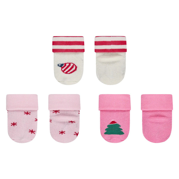Lot de 3 paires de chaussettes bébé Noël – Boule, flocons & sapin – 0/4 mois STERNTALER