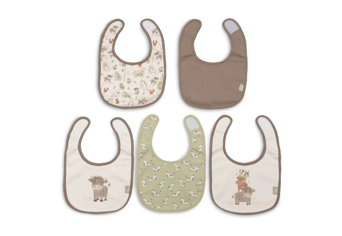 Lot de 5 bavoirs imperméables Barn Buddies – Dès la naissance JOLLEIN