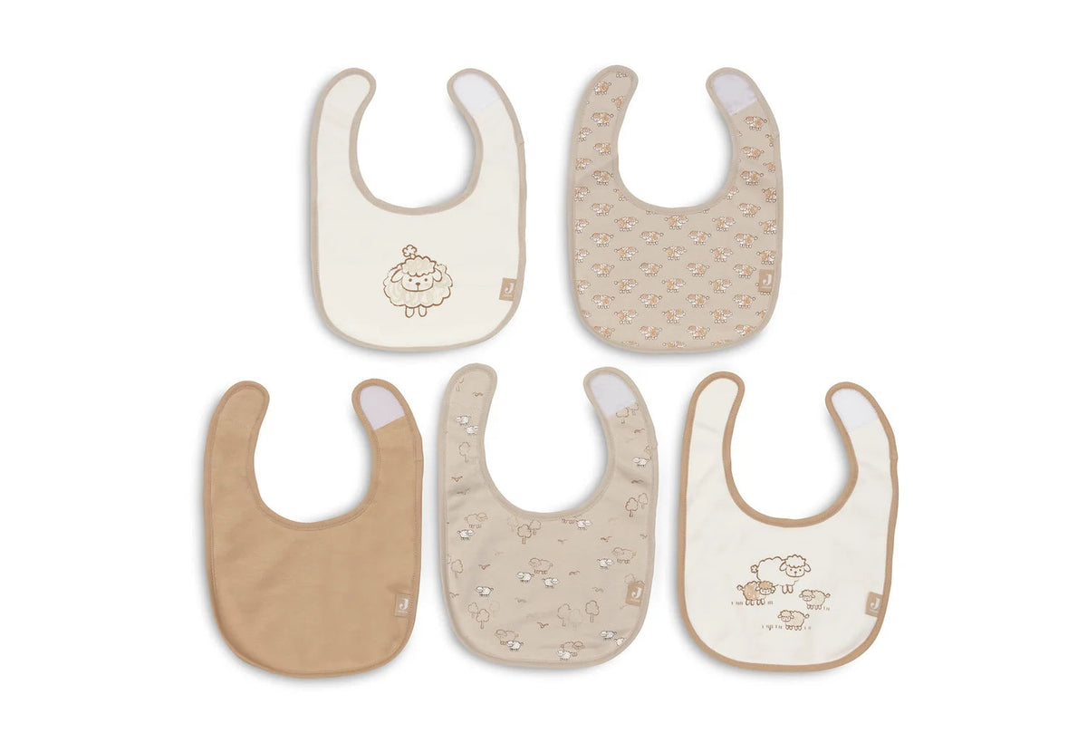 Lot de 5 bavoirs imperméables Woolly – Dès la naissance JOLLEIN