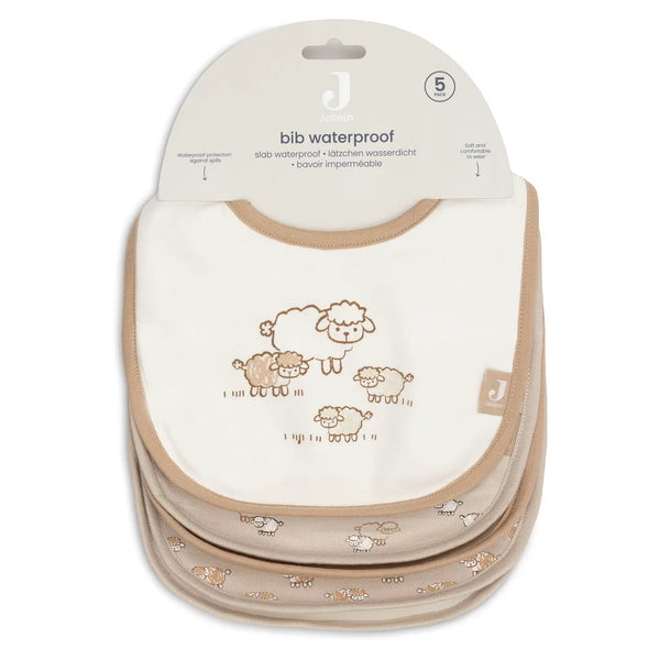 Lot de 5 bavoirs imperméables Woolly – Dès la naissance JOLLEIN