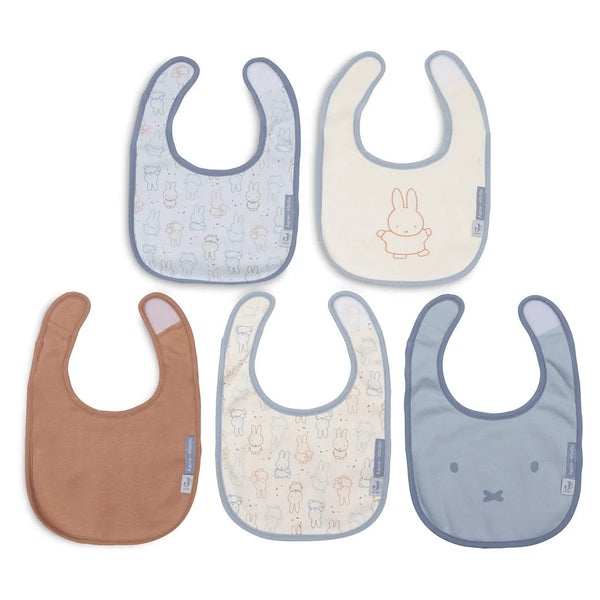 Lot de 5 bavoirs imperméables Miffy Moments cloudy blue – Jollein JOLLEIN