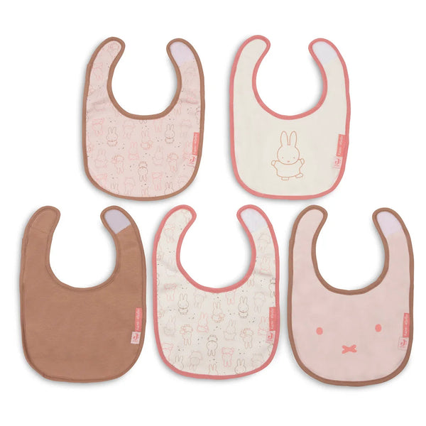 Lot de 5 bavoirs imperméables Miffy Moments silk rose – Jollein JOLLEIN