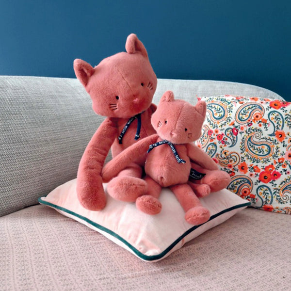 Peluche Chat Rose Méloé 37 ou 56 cm – Peluche artisanale made in France Maïlou