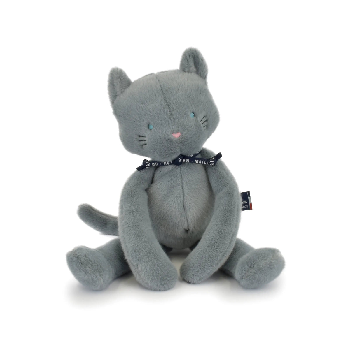 Peluche Chat Gris Méloé 37 ou 56 cm – Peluche artisanale made in France Maïlou