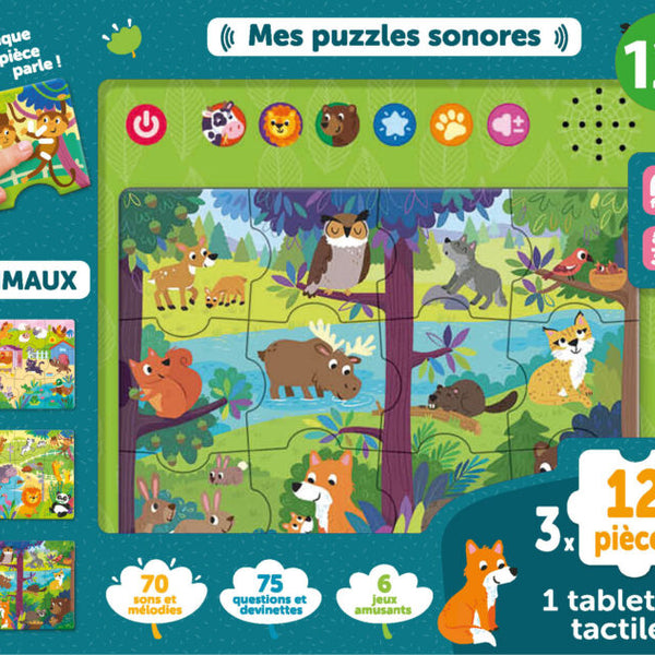 Mes puzzles sonores - Les animaux 1 2 3 SOLEIL