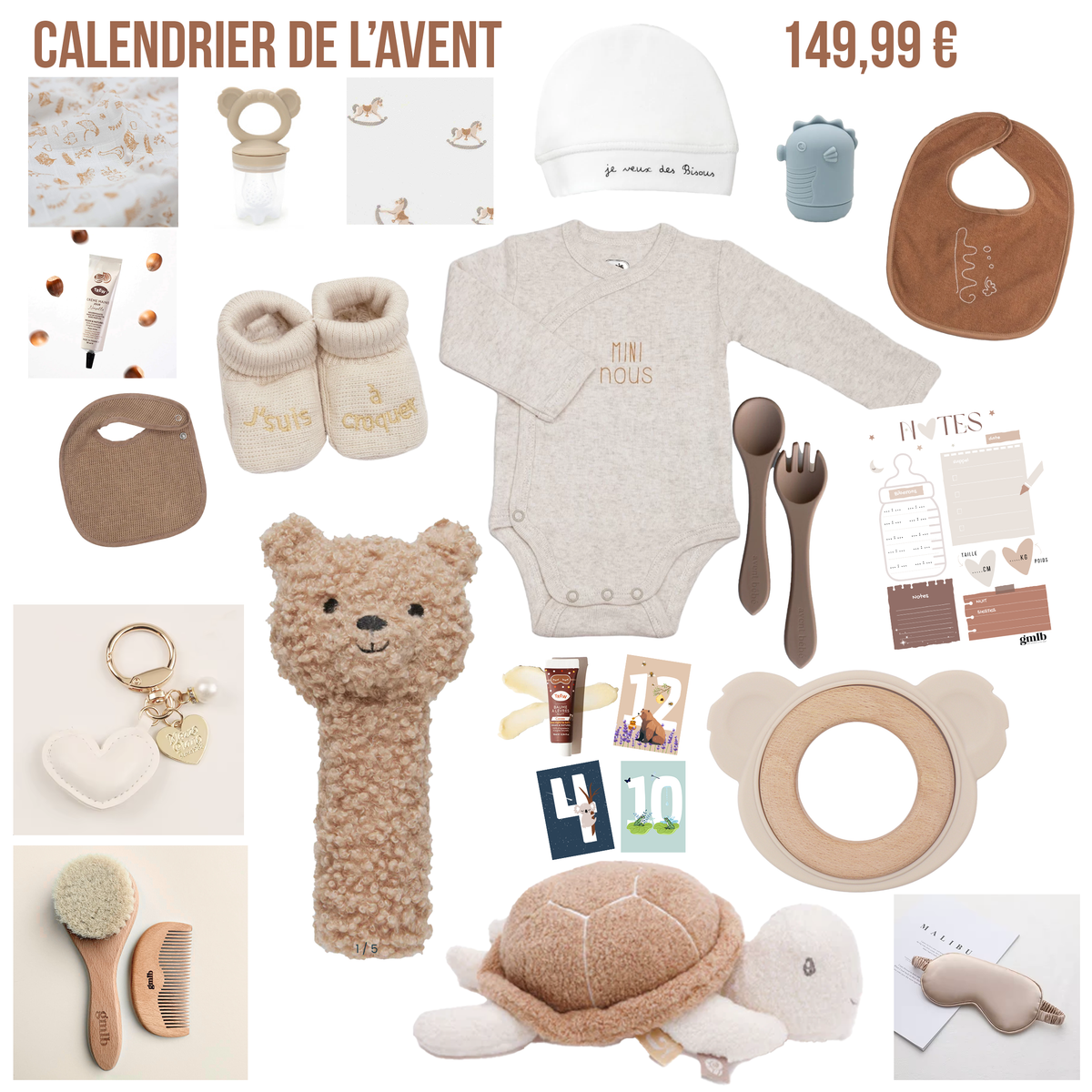 Calendrier de l'avent spécial femme enceinte Petit coeur salé | Cadeau de grossesse original