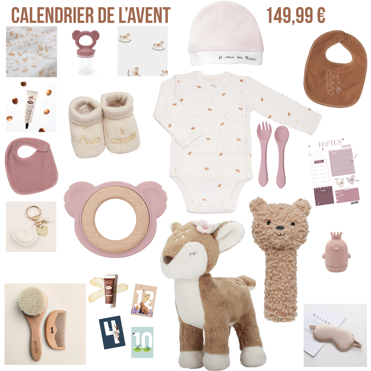 Calendrier de l'avent spécial femme enceinte Petit coeur salé | Cadeau de grossesse original