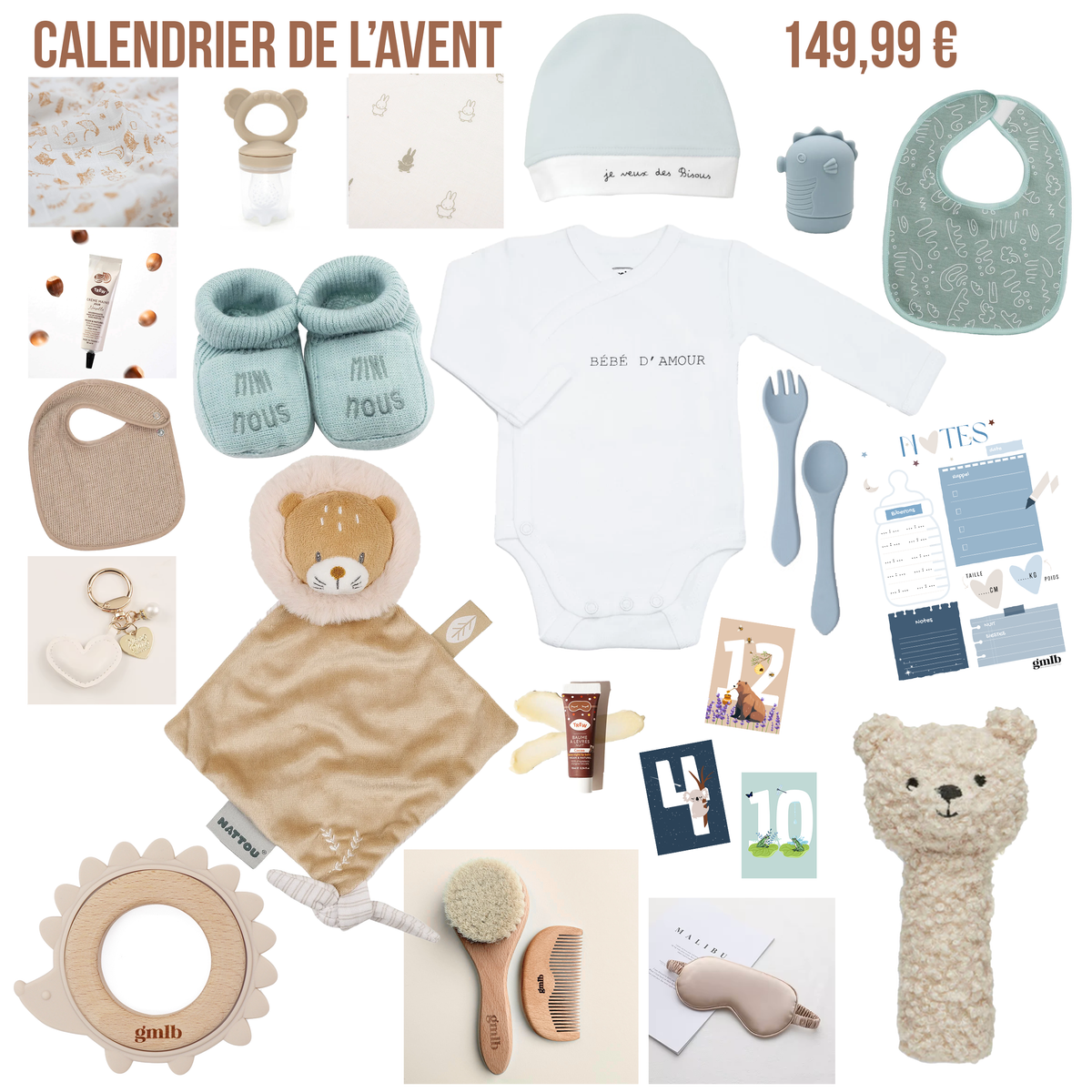 Calendrier de l'avent femme enceinte Petit coeur salé | Cadeau de grossesse original