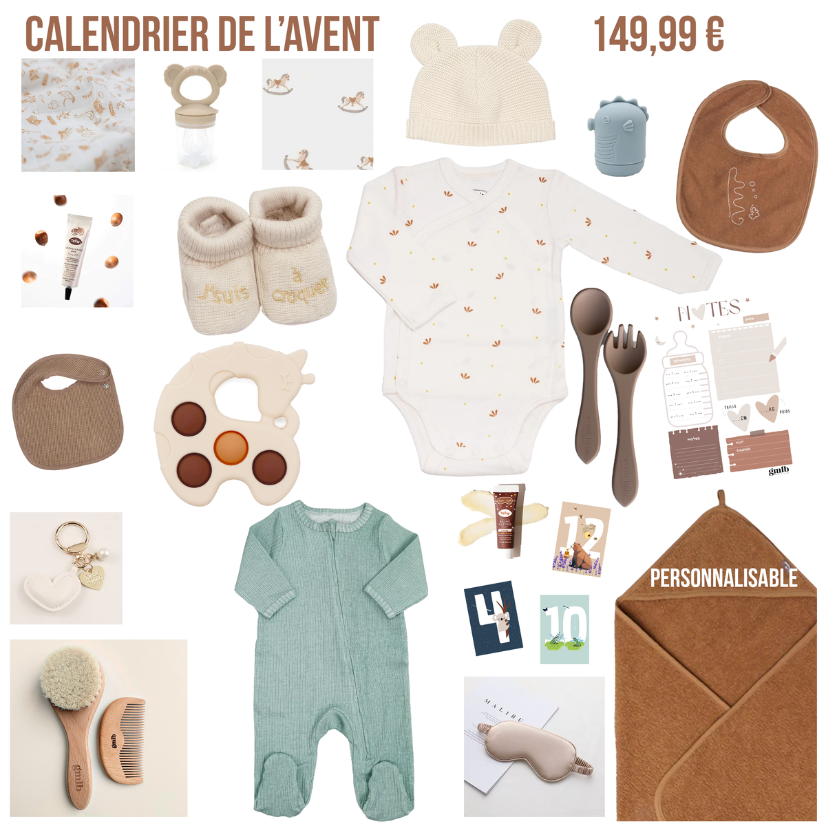 Calendrier de l'avent pour femme enceinte Petit coeur salé | Cadeau de grossesse original