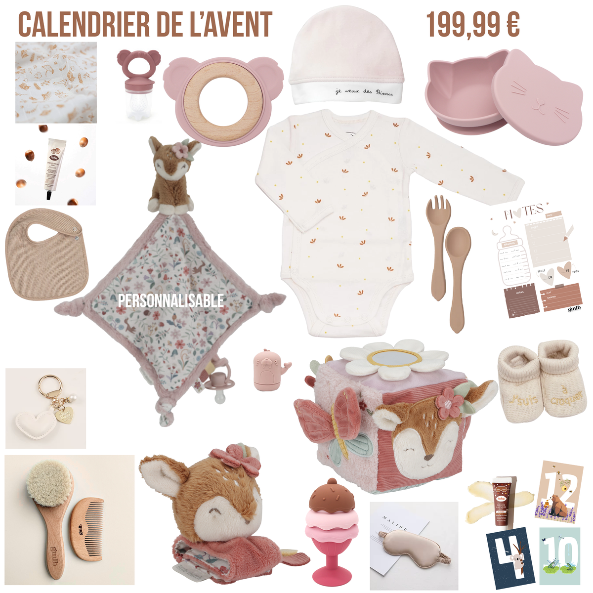 Calendrier de l'avent future maman Petit coeur salé | Cadeau de grossesse original
