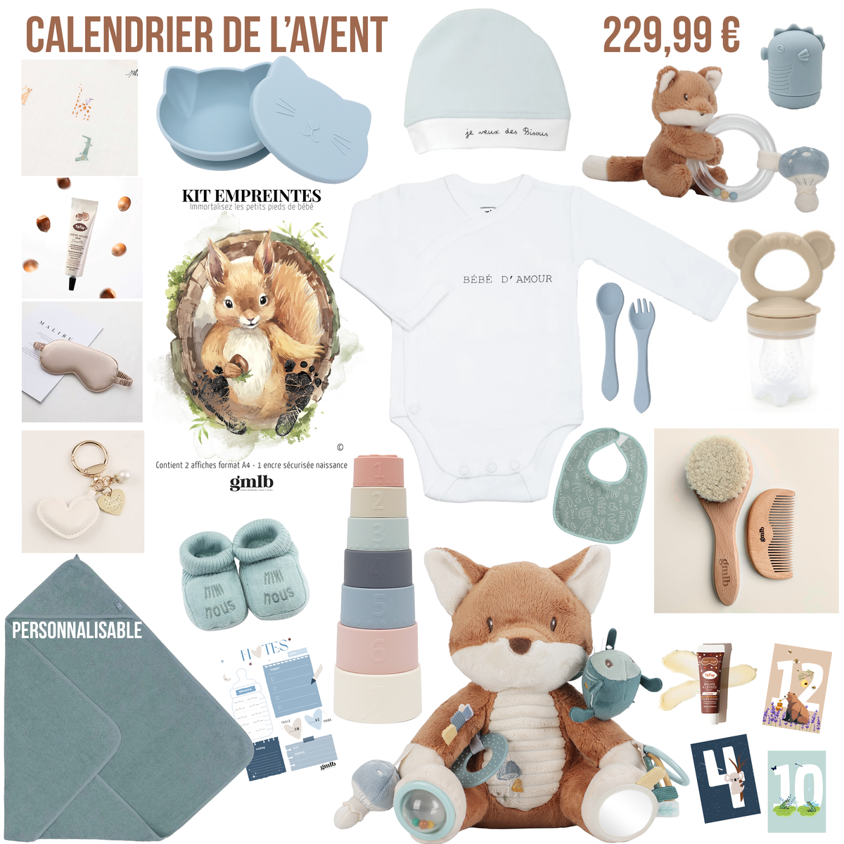 Calendrier de l'avent grossesse Petit coeur salé | Cadeau de grossesse original