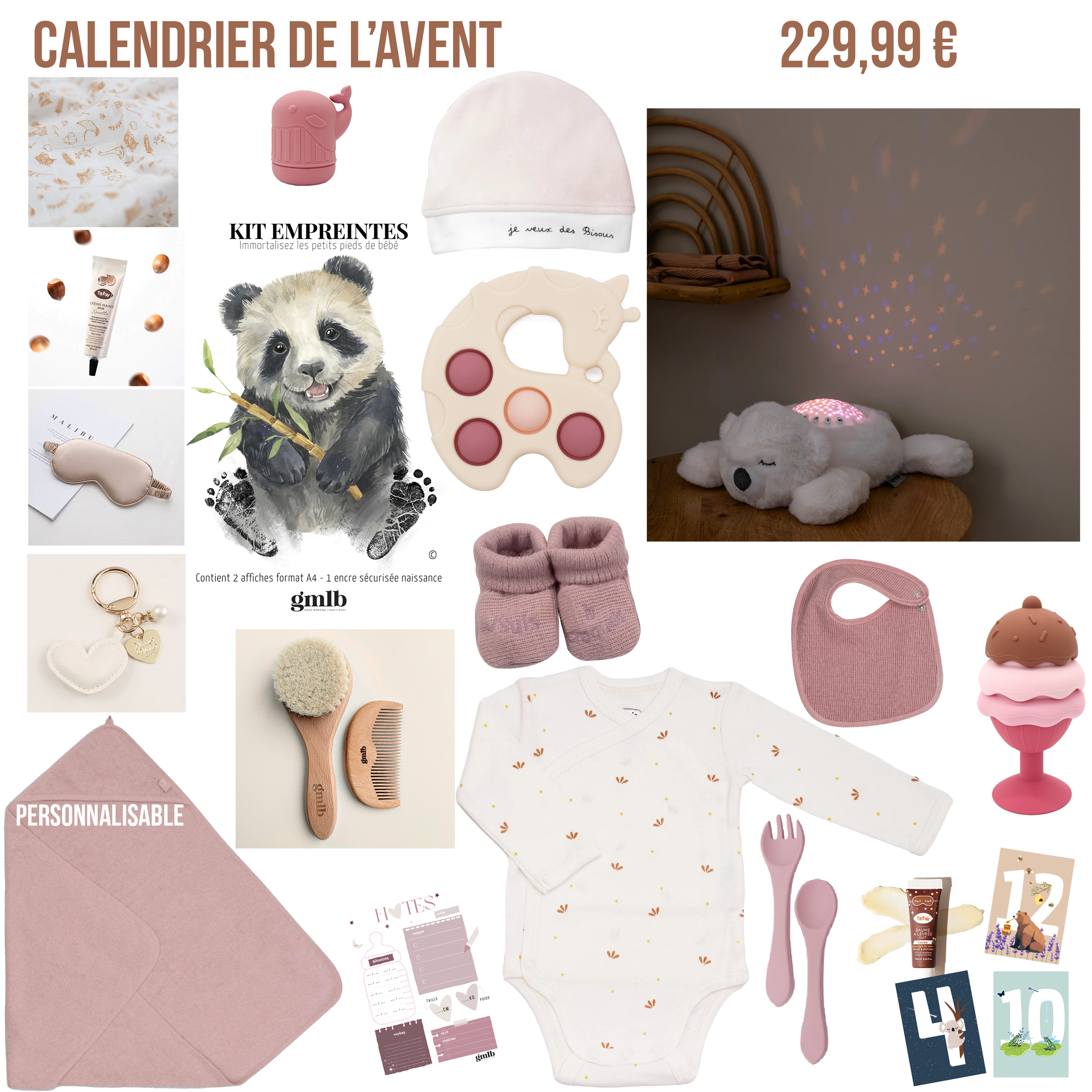 Calendrier de l'avent spécial grossesse Petit coeur salé | Cadeau de grossesse original