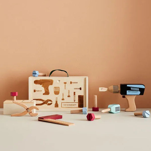 Mallette à outils enfant en bois FSC – kit bricolage dès 3 ans