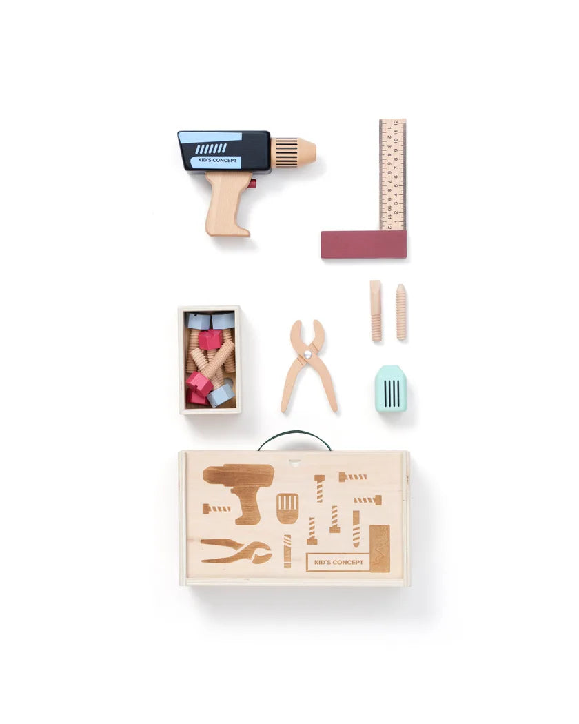 Mallette à outils enfant en bois FSC – kit bricolage dès 3 ans