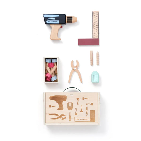 Mallette à outils enfant en bois FSC – kit bricolage dès 3 ans