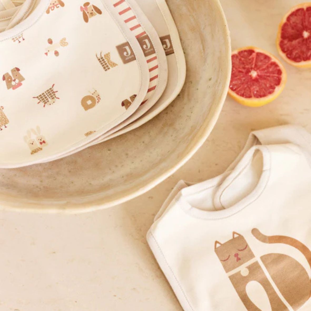 Bavoir Jersey imperméable - Animal Friends - 5 Unités