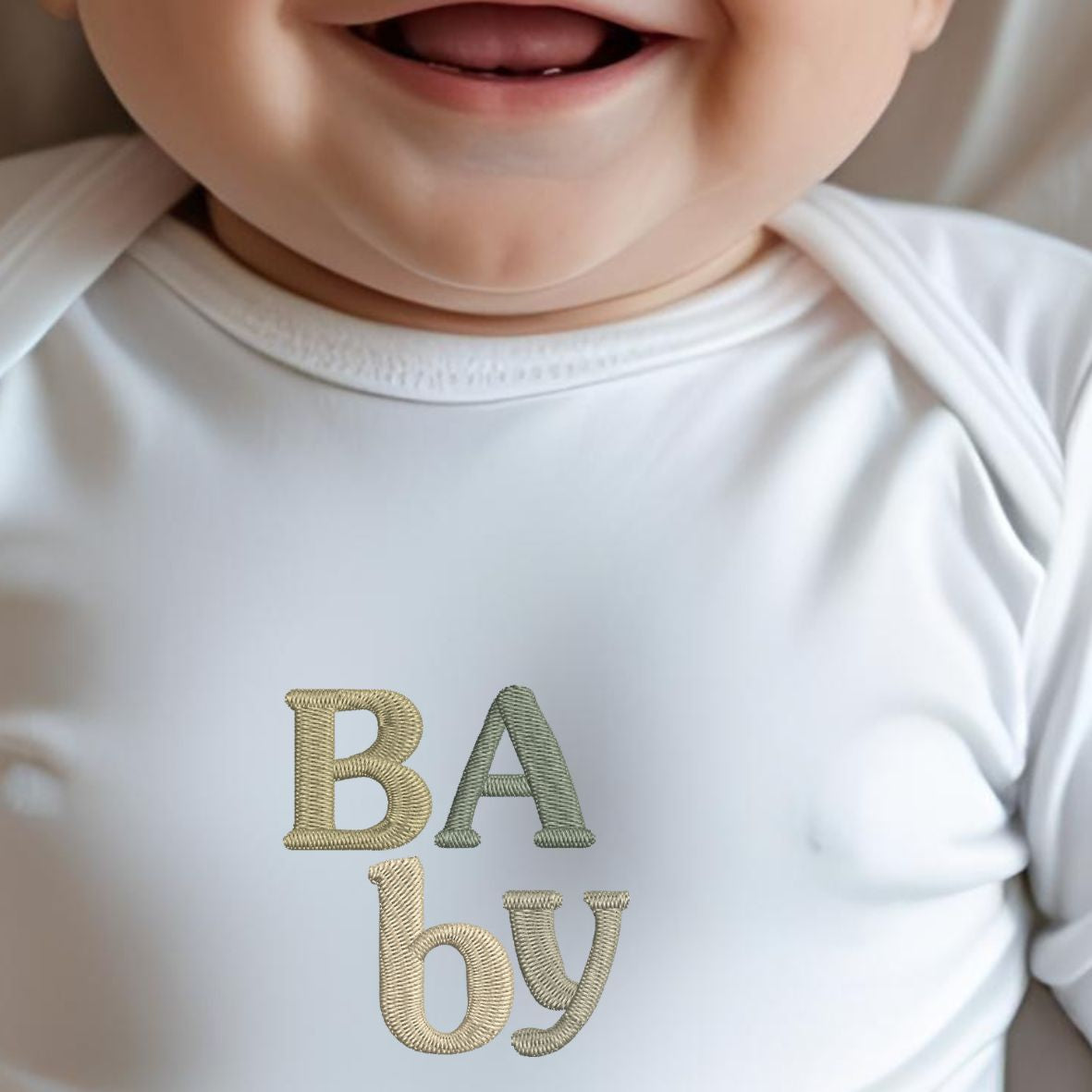 Bodie bébé brodé Olive MARINE HEART BRODERIE