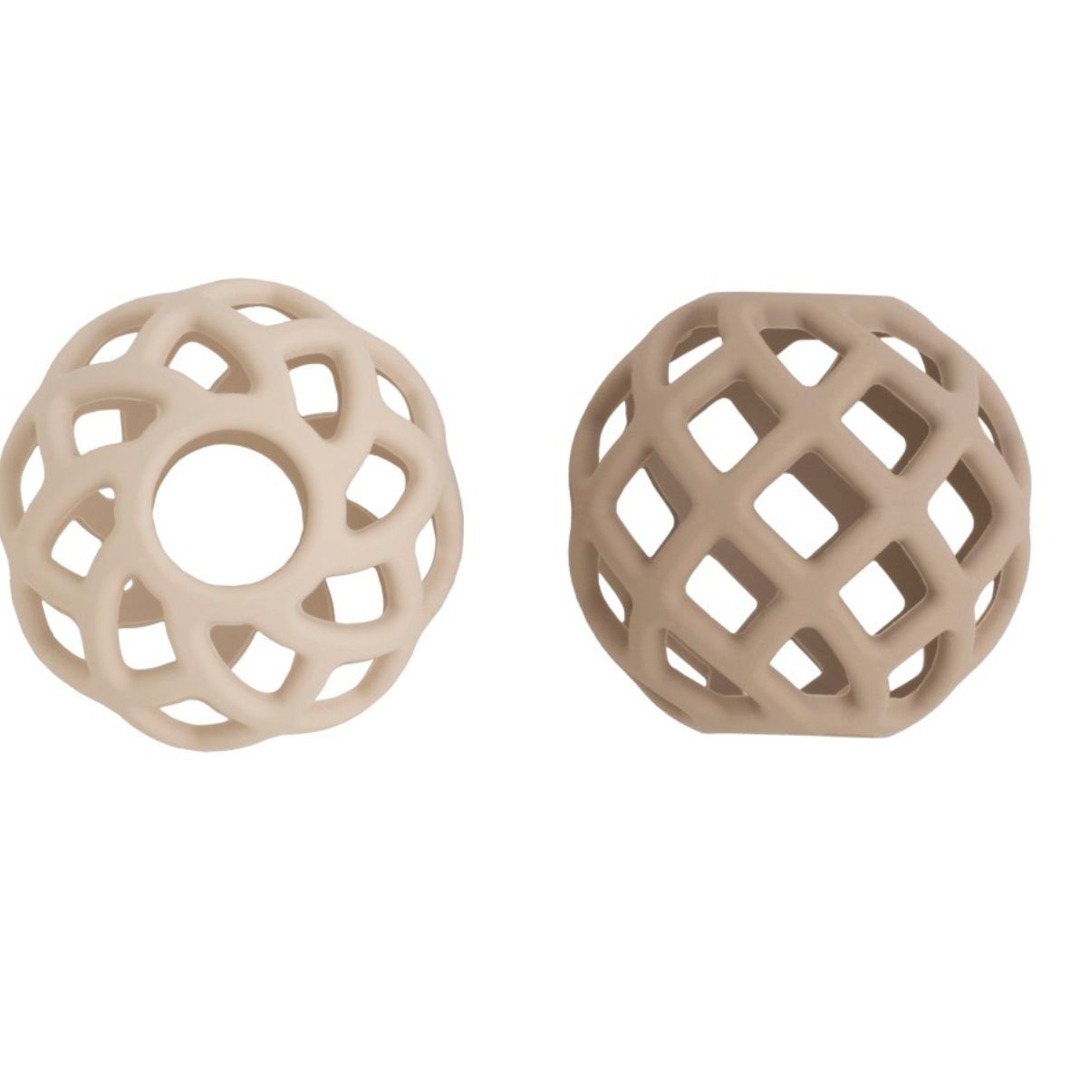 Jouet Balle Silicone – Lot de 2 Clay & Warm Linen BABY'S ONLY