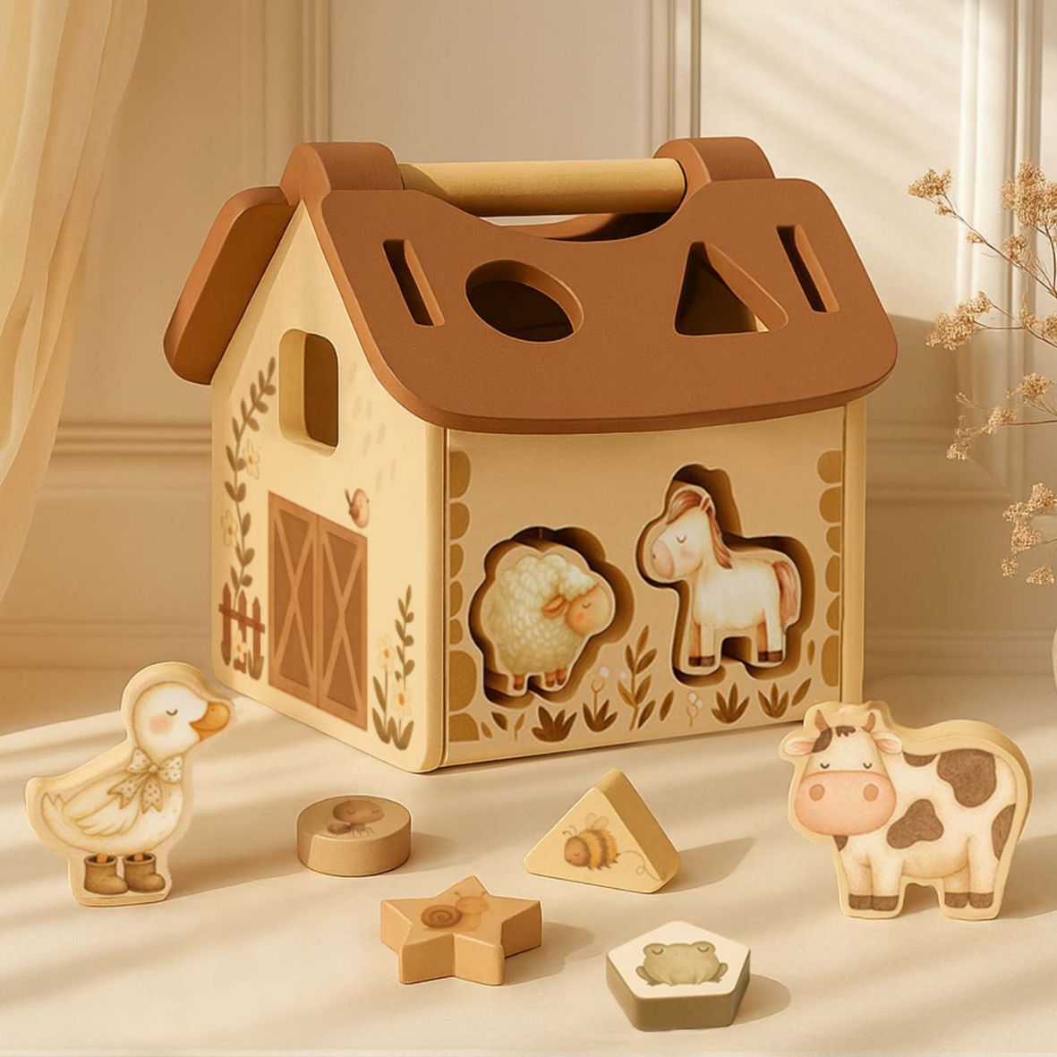 Tiny Barn – Jeu de tri de formes en bois “Ferme magique” MRS ERTHA