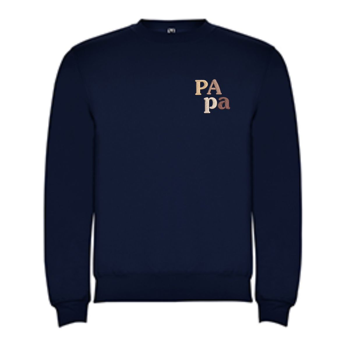 Sweat PApa bleu marine brodé MARINE HEART BRODERIE