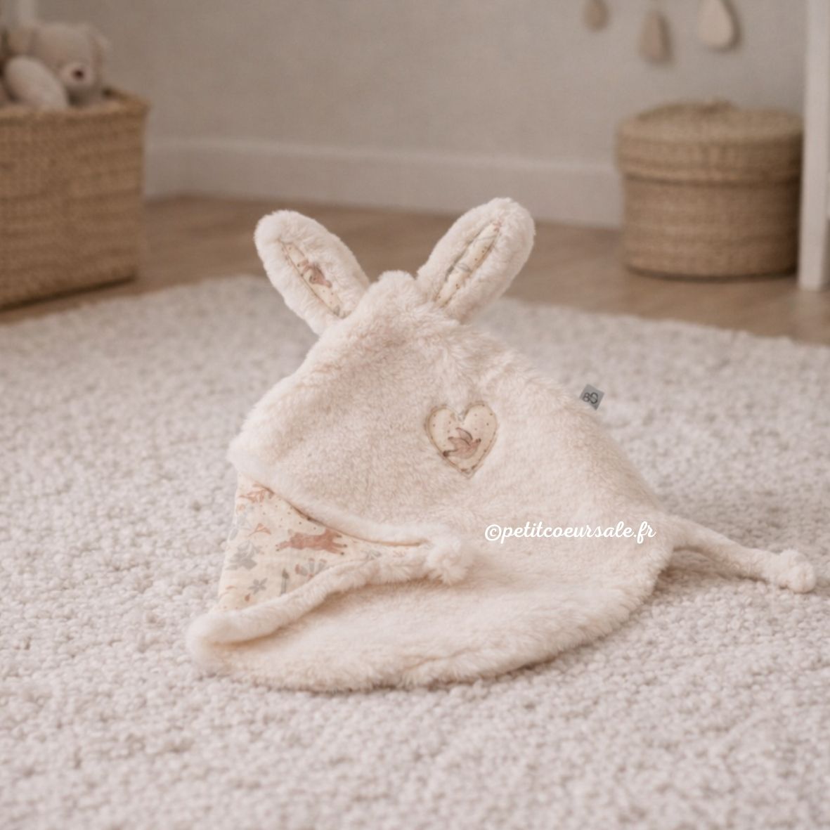 Doudou lapin bébé ultra doux – Doudou plat Jardin Enchanté BB & CO