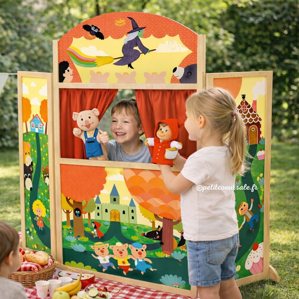 Théâtre de marionnettes en bois enfant – Les Contes