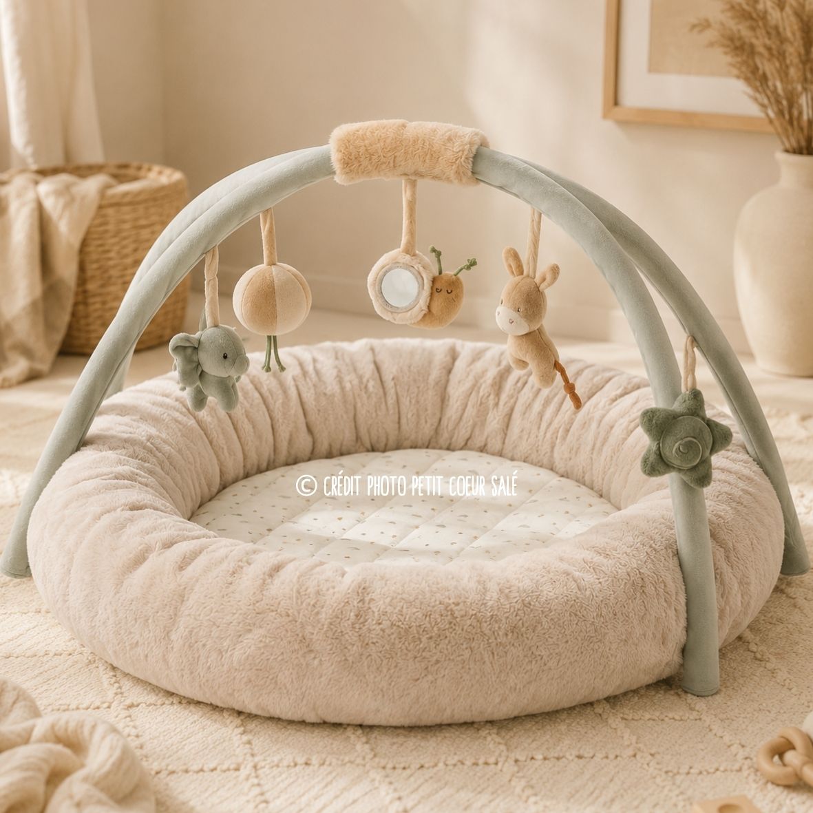 Tapis d’éveil rond rembourré LouLou avec arches – 90 cm – Nattou NATTOU