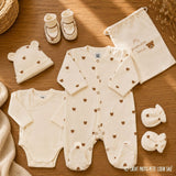 Kit naissance 6 pièces « Ours Moka » – Première tenue bébé – 1 mois TROIS KILOS SEPT