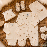 Kit naissance 6 pièces « Ours Moka » – Première tenue bébé – 1 mois TROIS KILOS SEPT