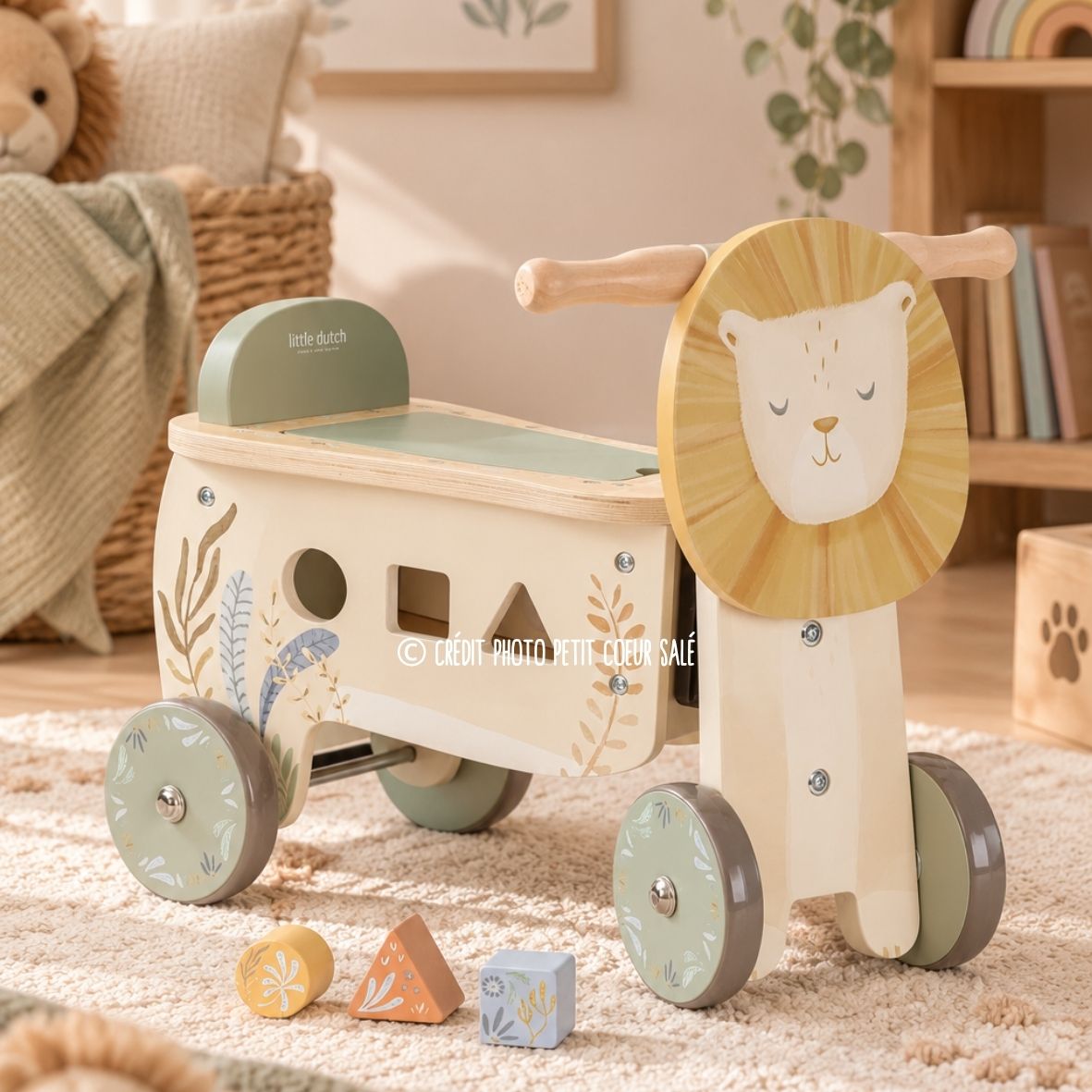 Porteur Lion Safari Friends – porteur en bois enfant LITTLE DUTCH