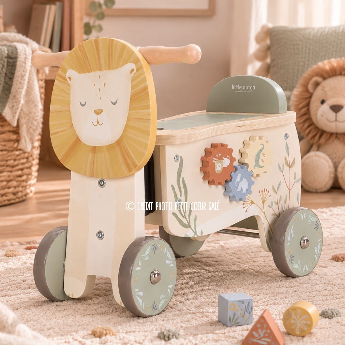Porteur Lion Safari Friends – porteur en bois enfant LITTLE DUTCH