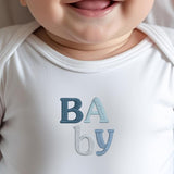 Bodie bébé brodé Nuances océan MARINE HEART BRODERIE