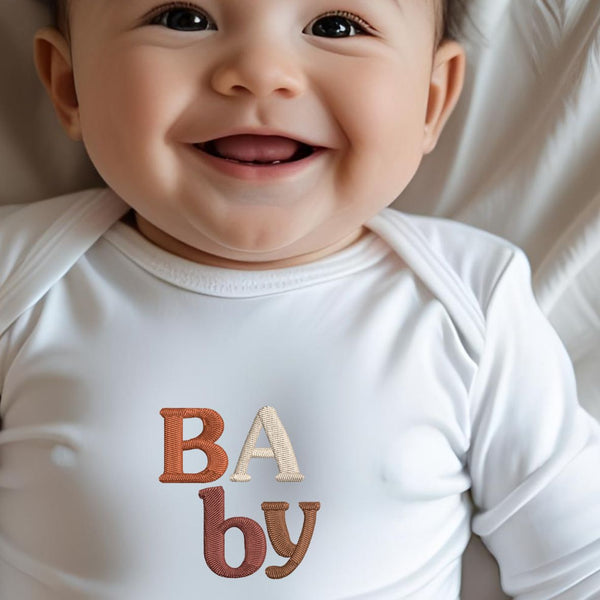Bodie bébé brodé AUTOMNE MARINE HEART BRODERIE