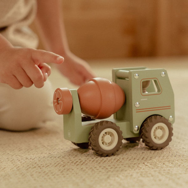 Camion toupie en bois FSC – Jouet d’éveil et construction LITTLE DUTCH