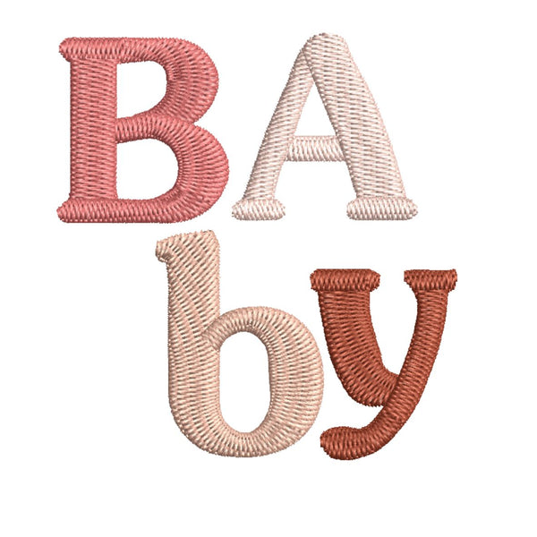 Bodie bébé brodé Bois de rose MARINE HEART BRODERIE