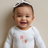 Bodie bébé brodé Bois de rose MARINE HEART BRODERIE